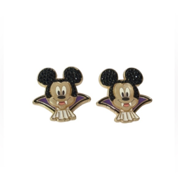 BaubleBar Disney Mickey vampire Mouse Earrings with Black and Gold - Picture 3 of 4